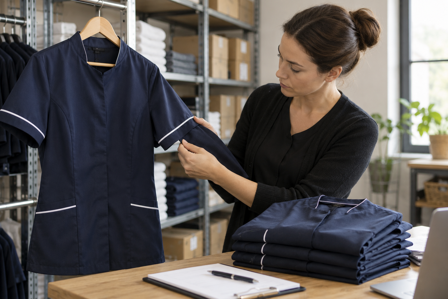 Porównanie uniformu referencyjnego z nową partią odzieży