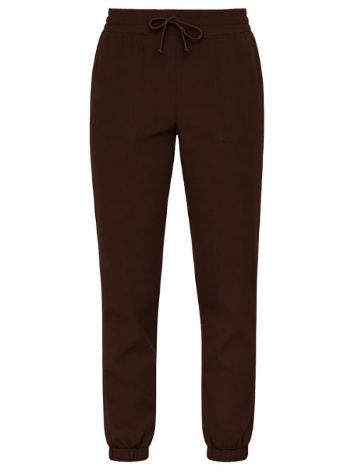 Spodnie z nogawką na gumie czekoladowe