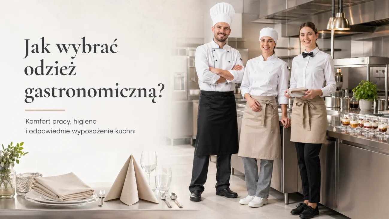 Profesjonalna odzież gastronomiczna dla kucharzy i obsługi restauracji w nowoczesnej kuchni